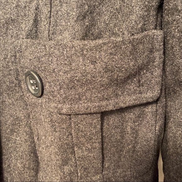 Tulle Nordstrom Dark Grey Button Down Pea Coat - Picture 5 of 6